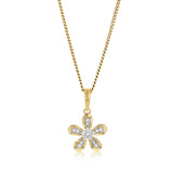 Diamond Flower Pendant in 9ct Yellow Gold