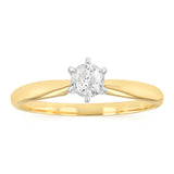 1/4 Carat Diamond Ring in 14ct Yellow Gold