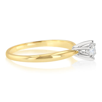 1/4 Carat Diamond Ring in 14ct Yellow Gold