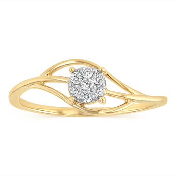 1/10 Carat Diamond Ring in 9ct Yellow Gold