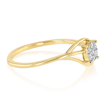 1/10 Carat Diamond Ring in 9ct Yellow Gold