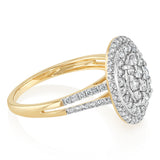 3/4 Carat Diamond Oval Shaped Ring in 9ct Yellow Gold
