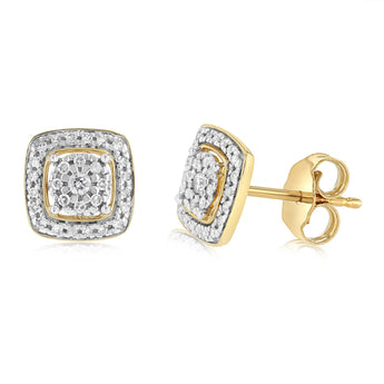 1/6 Carat Diamond Stud Earrings in 9ct Yellow Gold