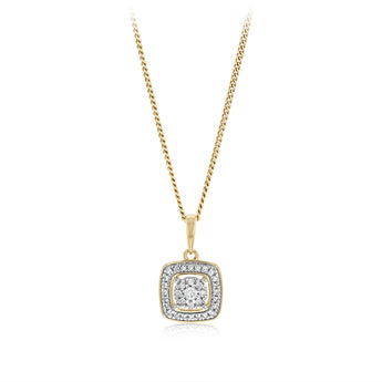 1/10 Carat Diamond Pendant in 9ct Yellow Gold