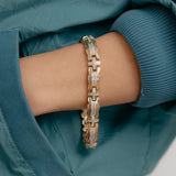 1/10 Carat Diamond Gents 22cm Bracelet in Gold Plated Silver