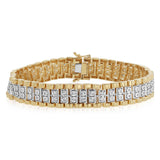 0.70 Carat Diamond Mens 21cm Bracelet in Gold Plated Sterling Silver