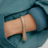 0.70 Carat Diamond Mens 21cm Bracelet in Gold Plated Sterling Silver