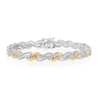 1/5 Carat Diamond Bracelet in Gold Plated Sterling Silver