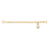 1/5 Carat Diamond Fob Heart Bracelet in Gold Plated Sterling Silver