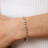 1/10 Carat Diamond 18.5cm Bracelet in Gold Plated Sterling Silver