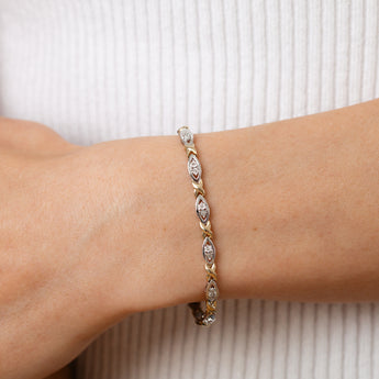 1/10 Carat Diamond 18.5cm Bracelet in Gold Plated Sterling Silver