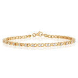 1/10 Carat Diamond 18cm Bracelet in Gold Plated Sterling Silver