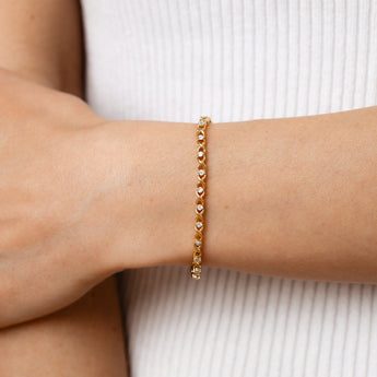 1/10 Carat Diamond 18cm Bracelet in Gold Plated Sterling Silver