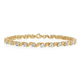 1/5 Carat Diamond Bracelet in Gold Plated Sterling Silver