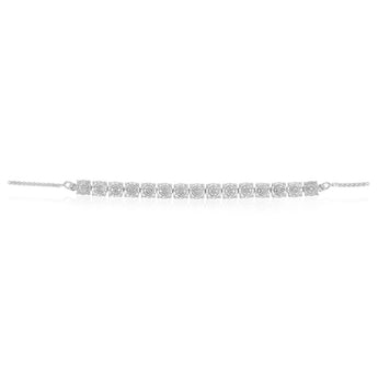 Diamond Bolo Bracelet in Sterling Silver