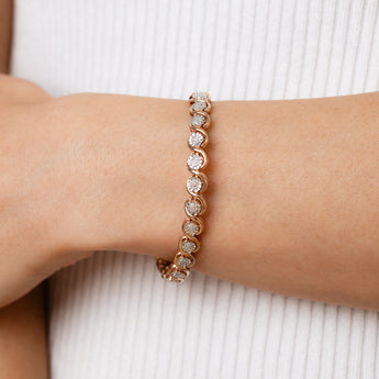 1/5 Carat Diamond Bracelet in Rose Gold Plated Sterling Silver