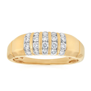 0.60 Carat Diamond Gents Ring in 9ct Yellow Gold