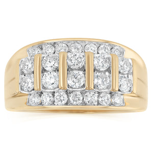 1.5 Carat Diamond Gents Ring in 9ct Yellow Gold