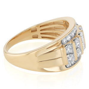 1.5 Carat Diamond Gents Ring in 9ct Yellow Gold