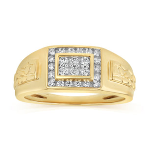 1/3 Carat Diamond Gents Ring in 9ct Yellow Gold