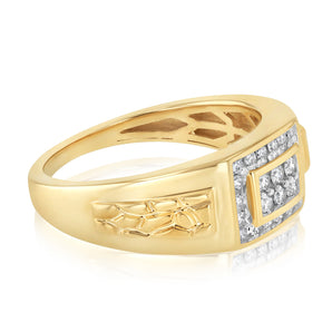 1/3 Carat Diamond Gents Ring in 9ct Yellow Gold