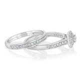 0.70 Carat Diamond Bridal Set Ring in 9ct White Gold