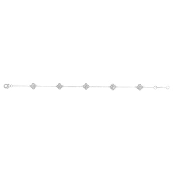 1/4 Carat Diamond Clover Bracelet in Stirling Plated