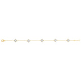1/4 Carat Diamond Clover 17cm Bracelet in Gold Plated Stirling Silver