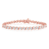 0.45 Carat Diamond Bracelet in Rose Gold Plated Sterling Silver