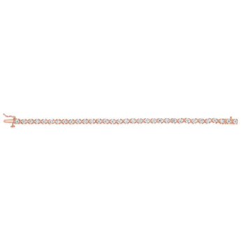 0.95 Carat Diamond Bracelet in Rose Gold Plated Stirling Silver