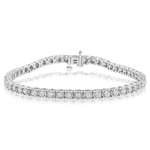 0.95 Carat Diamond Tennis 18cm Bracelet in Sterling Silver