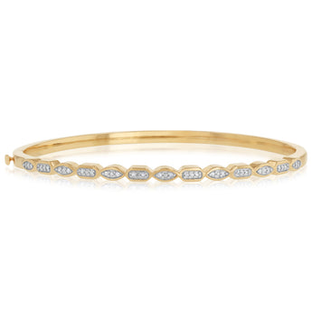 Diamond Bangle in Gold Plated Silver