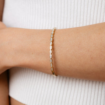 Diamond Bangle in Gold Plated Silver