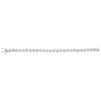 1/5 Carat Diamond Heart Bracelet in Sterling Silver