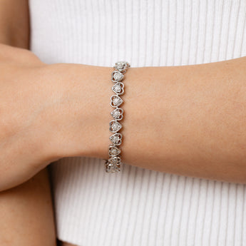 1/5 Carat Diamond Heart Bracelet in Sterling Silver