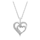 Diamond Heart Pendant on 46cm Chain in Sterling Silver