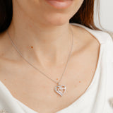 Diamond Heart Pendant on 46cm Chain in Sterling Silver