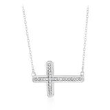 Diamond Cross Pendant on 45cm Chain in Sterling Silver