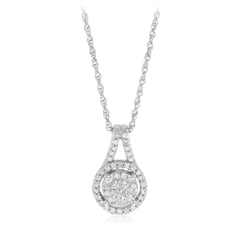 1/6 Carat Diamond Pendant on 45cm Chain in Sterling Silver