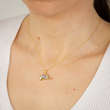 Diamond Elephant Pendant on 46cm Chain in Gold Plated Sterling Silver