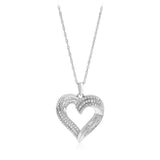 Diamond Heart Pendant in Sterling Silver