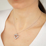 Diamond Heart Pendant in Sterling Silver