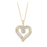 0.45 Carat Diamond Heart Pendant on 46cm Chain in Gold Plated Sterling Silver