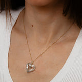 0.45 Carat Diamond Heart Pendant on 46cm Chain in Gold Plated Sterling Silver