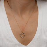1/4 Carat Diamond Heart Pendant on 46cm Chain in Gold Plated Sterling Silver