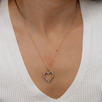 1/4 Carat Diamond Heart Pendant on 46cm Chain in Gold Plated Sterling Silver