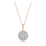 Diamond Pendant in Rose Gold Plated Sterling Silver on 45cm Chain