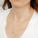 Diamond Pendant in Rose Gold Plated Sterling Silver on 45cm Chain