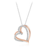 1/5 Carat Diamond Heart Pendant in Gold Plated Sterling Silver
