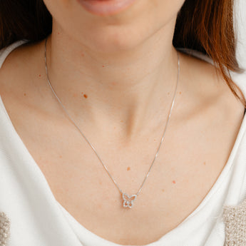 Diamond Pendant on 46cm Chain in Sterling Silver